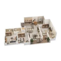 SkyLuxe Chinchwad 3 BHK Floor Plan Image